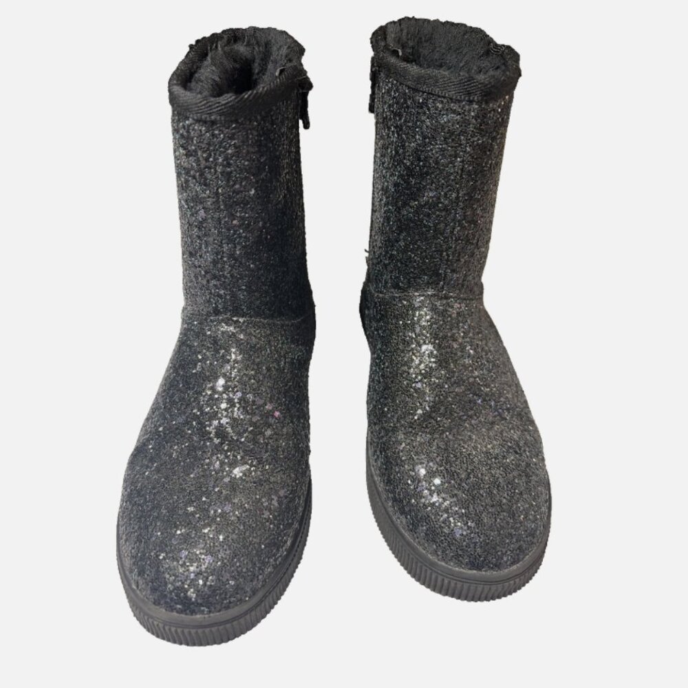 Cat & Jack Sparkle & Faux Fur Ankle Girls Boot, size 5